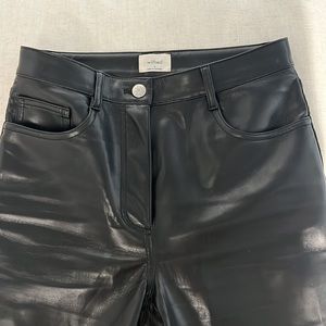 Aritzia Wilfred the Melina pant leather 2 black